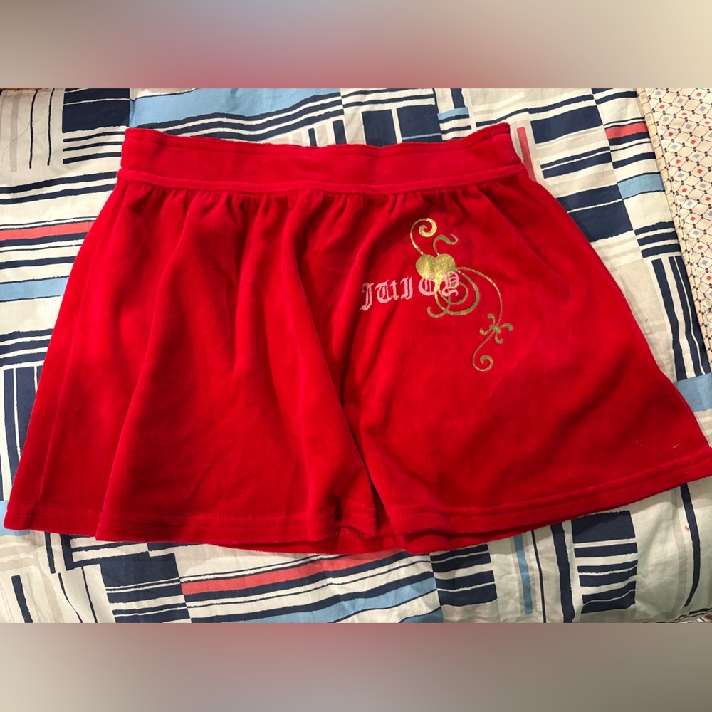 New vintage Juicy Couture beautiful Red velour skirt size 8 girls